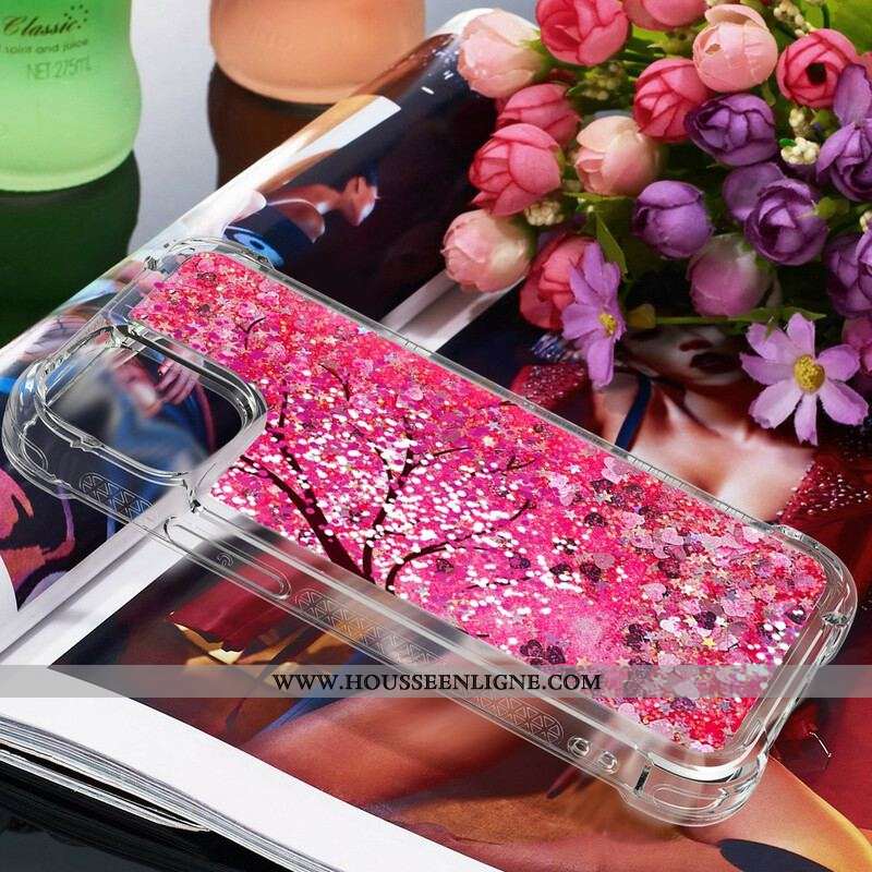 Coque iPhone 13 Pro Arbre Paillettes