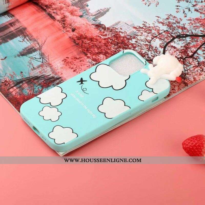 Coque iPhone 13 Pro Chien dans les Nuages 3D