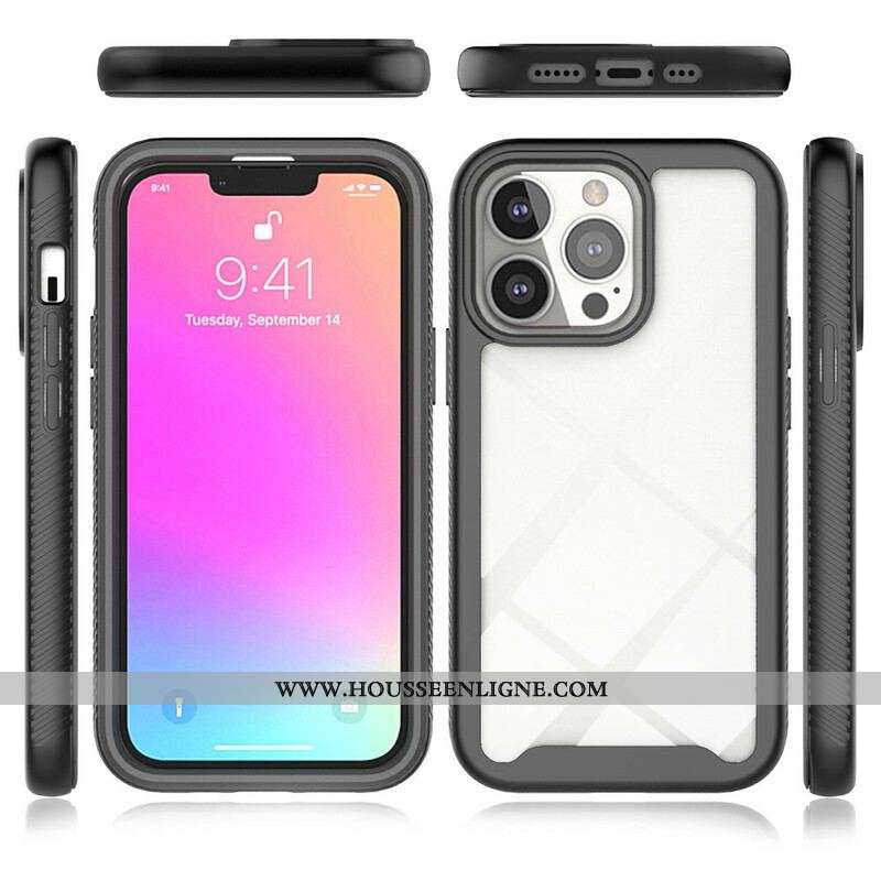 Coque iPhone 13 Pro Conception Hybride Rebords Silicone