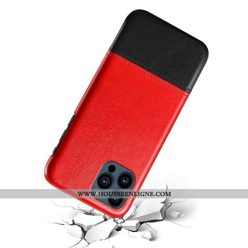 Coque iPhone 13 Pro Effet Cuir Bicolore KSQ