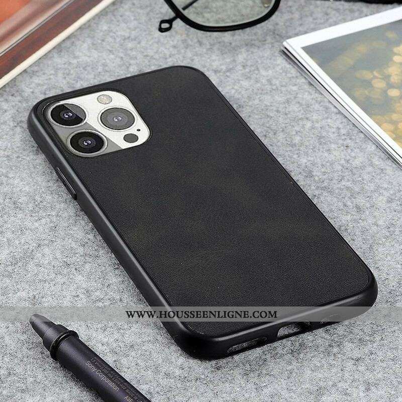 Coque iPhone 13 Pro Effet Cuir Look Raffiné