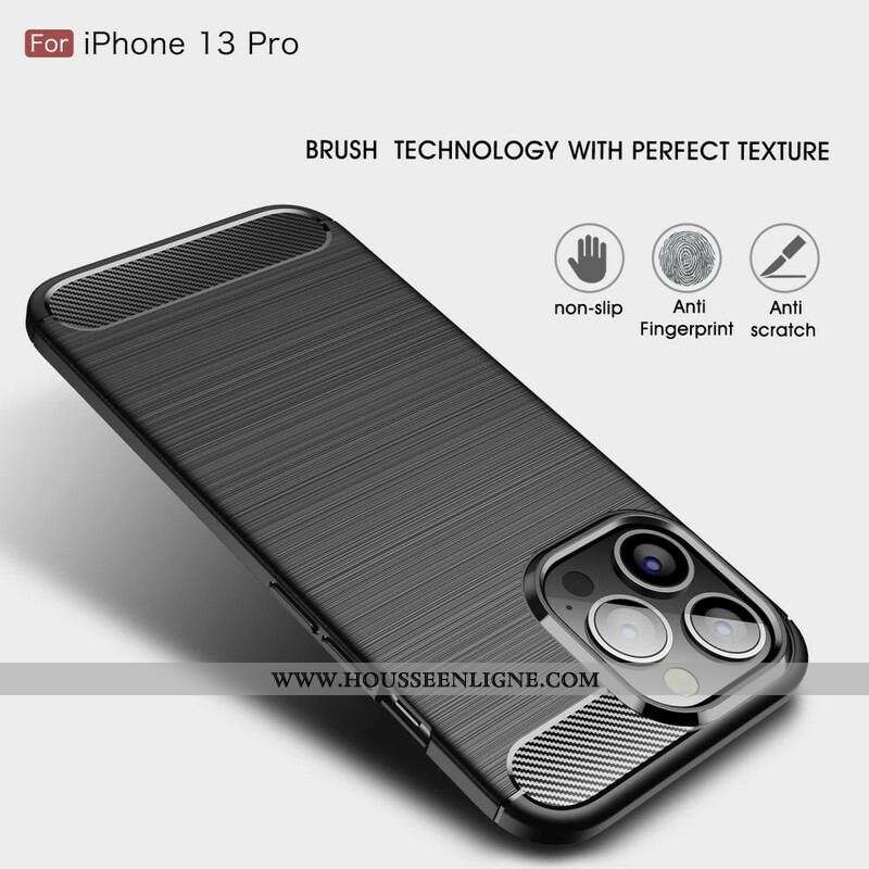 Coque iPhone 13 Pro Fibre Carbone Brossée