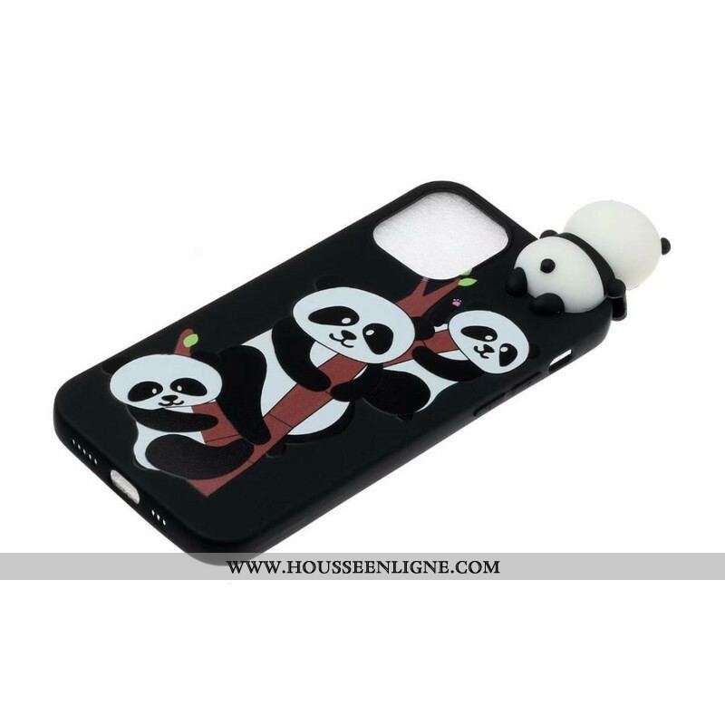 Coque iPhone 13 Pro Max 3D Pandas Sur Le Bambou