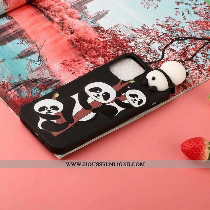 Coque iPhone 13 Pro Max 3D Pandas Sur Le Bambou