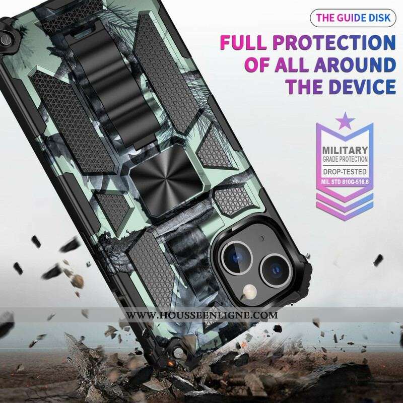 Coque iPhone 13 Pro Max Camouflage Support Amovible