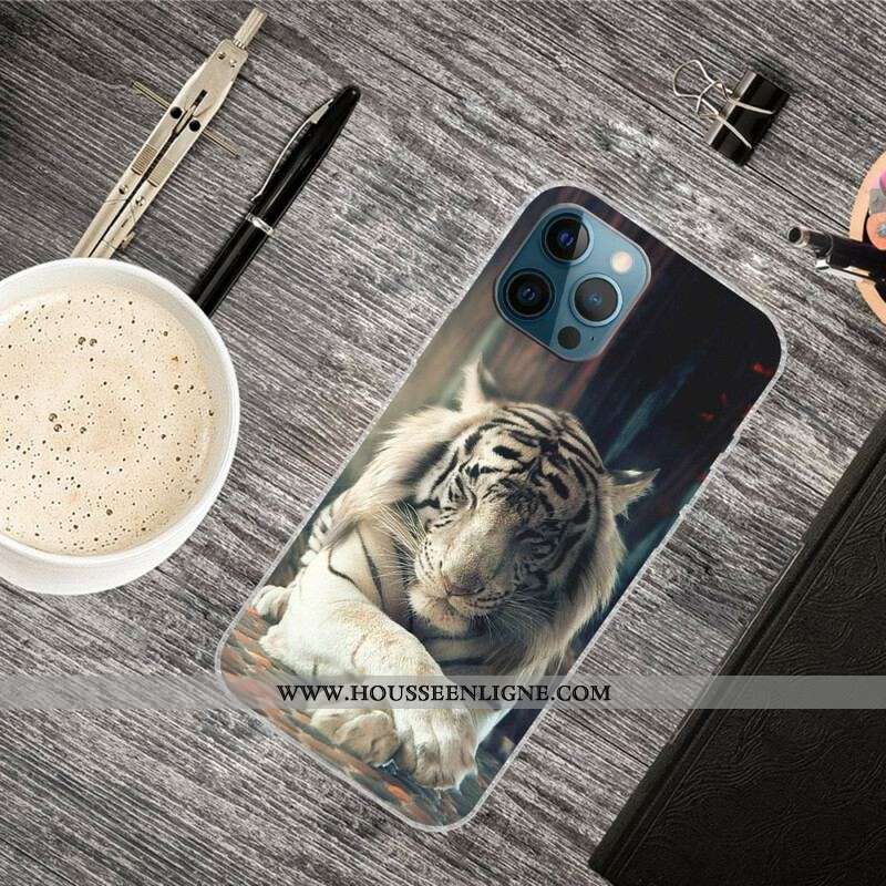 Coque iPhone 13 Pro Max Flexible Tigre