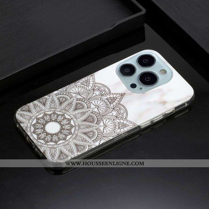 Coque iPhone 13 Pro Max Mandala Marbré