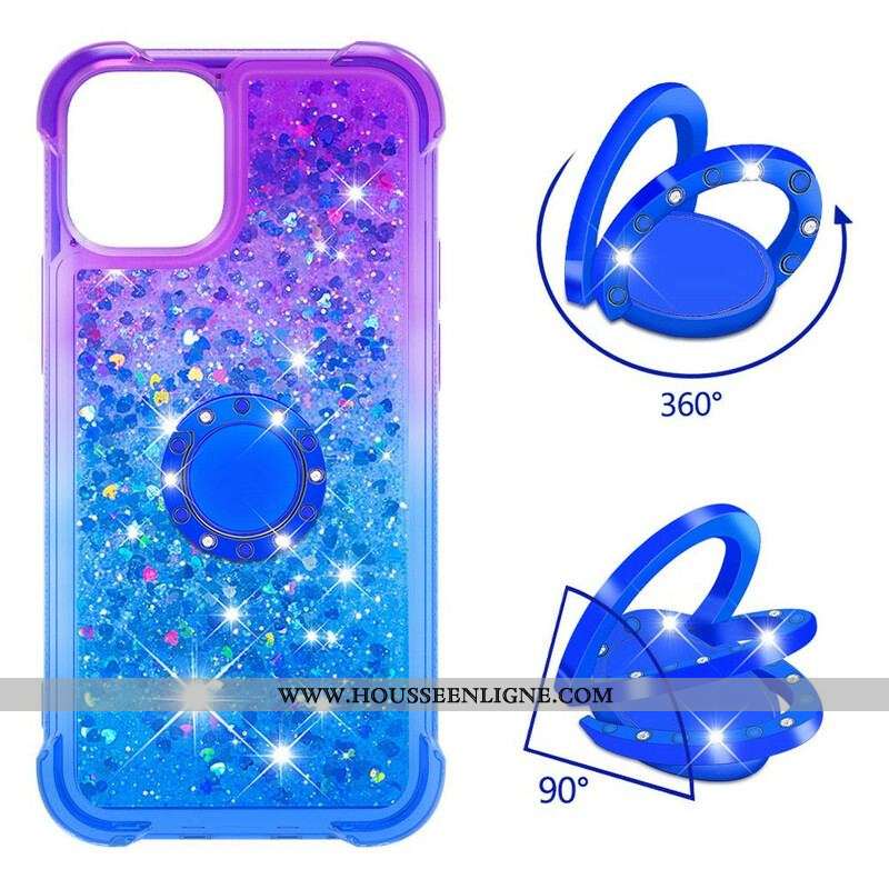 Coque iPhone 13 Pro Max Paillettes Anneau-Support