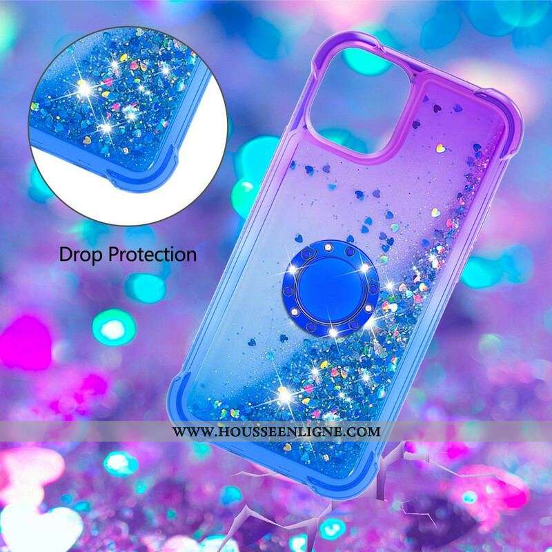 Coque iPhone 13 Pro Max Paillettes Anneau-Support