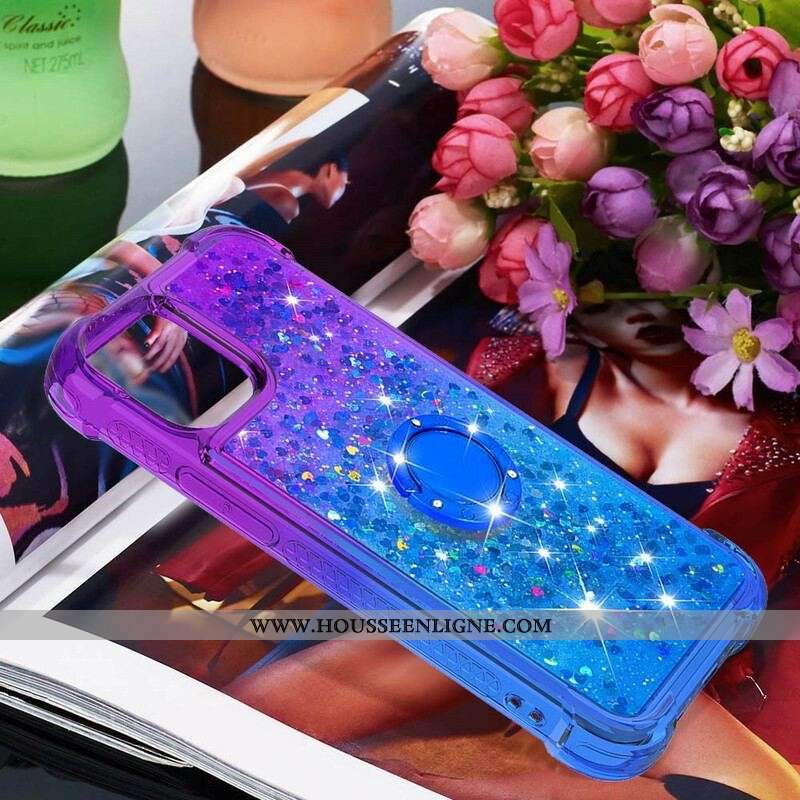 Coque iPhone 13 Pro Max Paillettes Anneau-Support