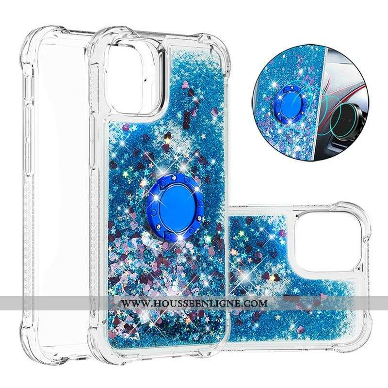 Coque iPhone 13 Pro Max Paillettes avec Anneau-Support