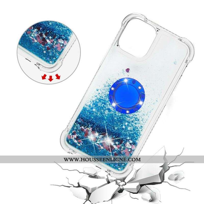 Coque iPhone 13 Pro Max Paillettes avec Anneau-Support