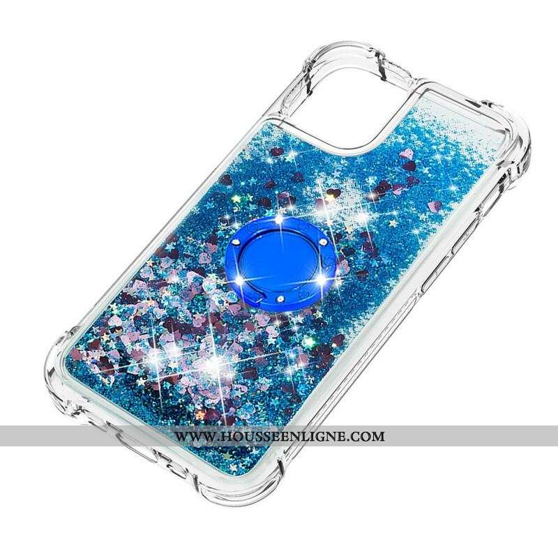 Coque iPhone 13 Pro Max Paillettes avec Anneau-Support