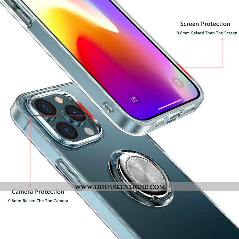 Coque iPhone 13 Pro Max Transparente avec Anneau-Support