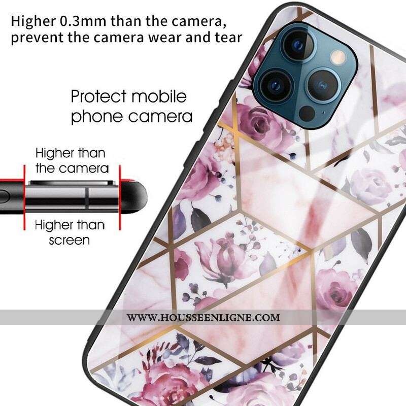 Coque iPhone 13 Pro Max Verre Trempé Marbre Géométrie