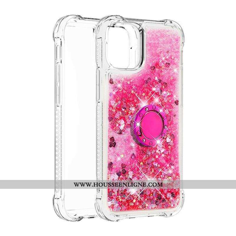 Coque iPhone 13 Pro Paillettes avec Anneau-Support