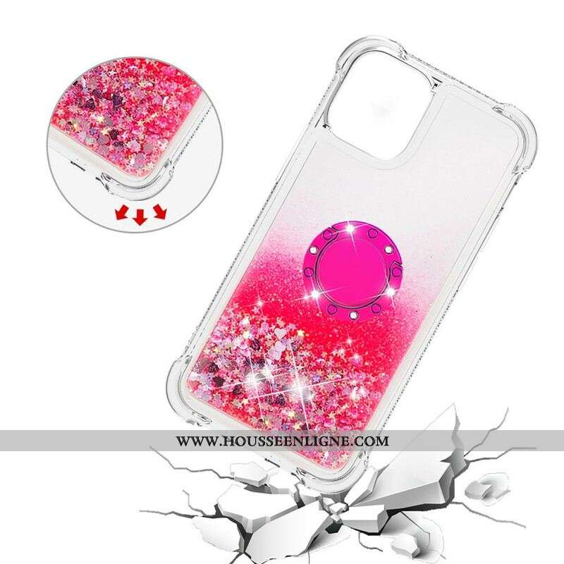 Coque iPhone 13 Pro Paillettes avec Anneau-Support