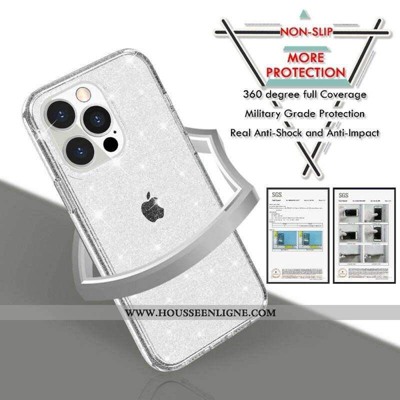 Coque iPhone 13 Pro Transparente Paillettes