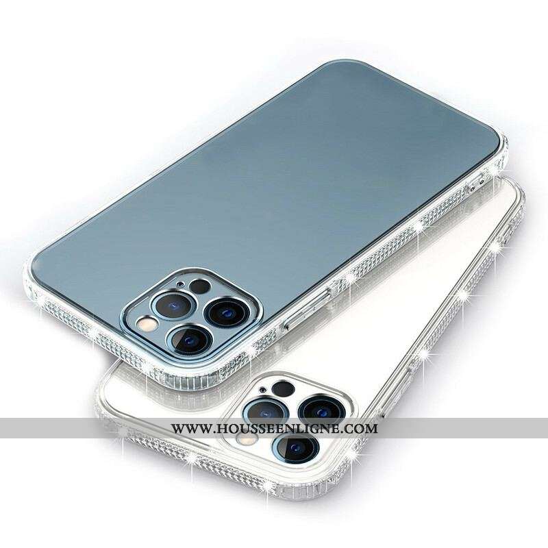 Coque iPhone 13 Pro Transparente Rebords Diamants