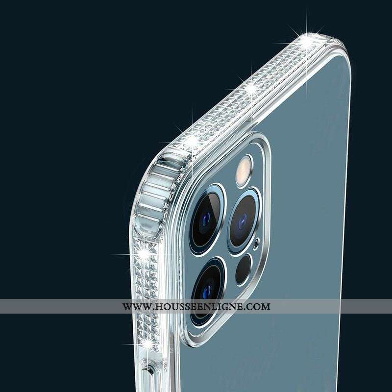 Coque iPhone 13 Pro Transparente Rebords Diamants