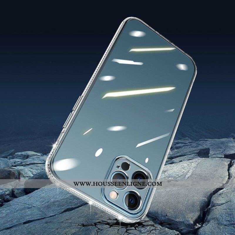 Coque iPhone 13 Pro Transparente Rebords Diamants