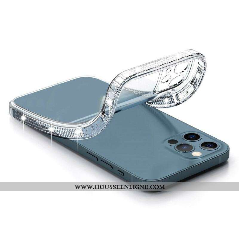 Coque iPhone 13 Pro Transparente Rebords Diamants