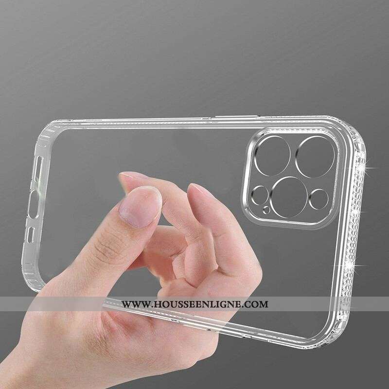 Coque iPhone 13 Pro Transparente Rebords Diamants