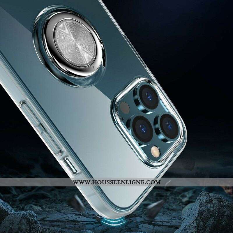 Coque iPhone 13 Pro Transparente avec Anneau-Support