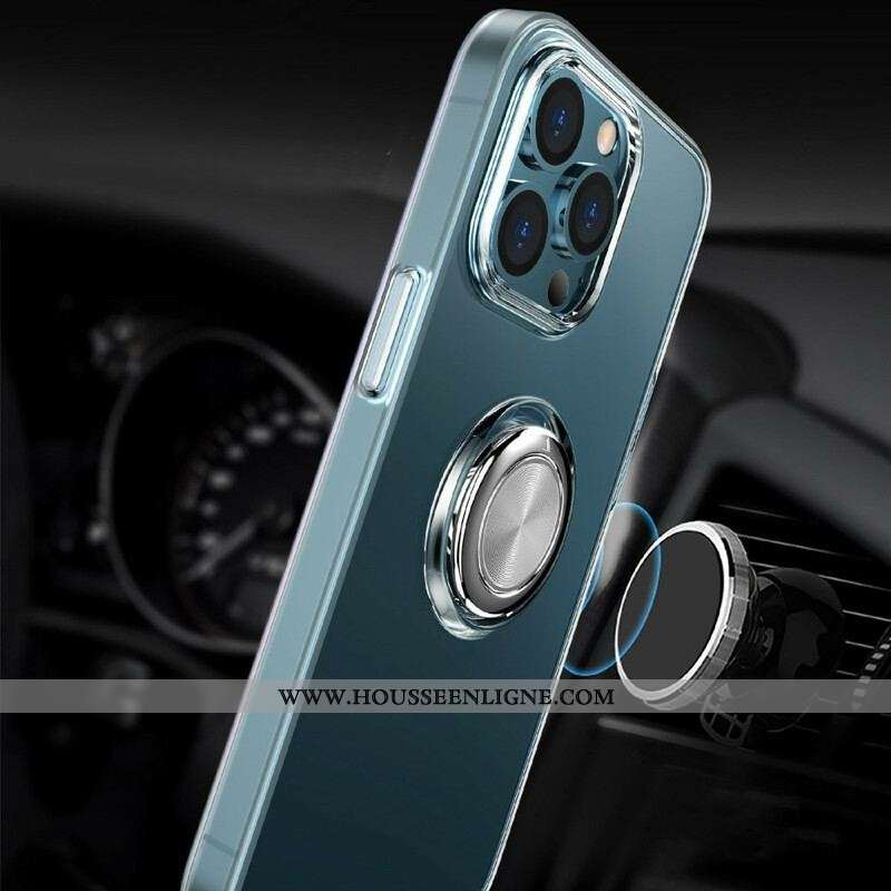 Coque iPhone 13 Pro Transparente avec Anneau-Support