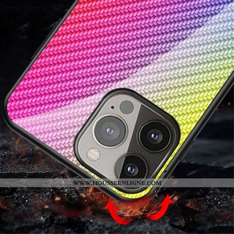 Coque iPhone 13 Pro Verre Trempé Fibre Carbone