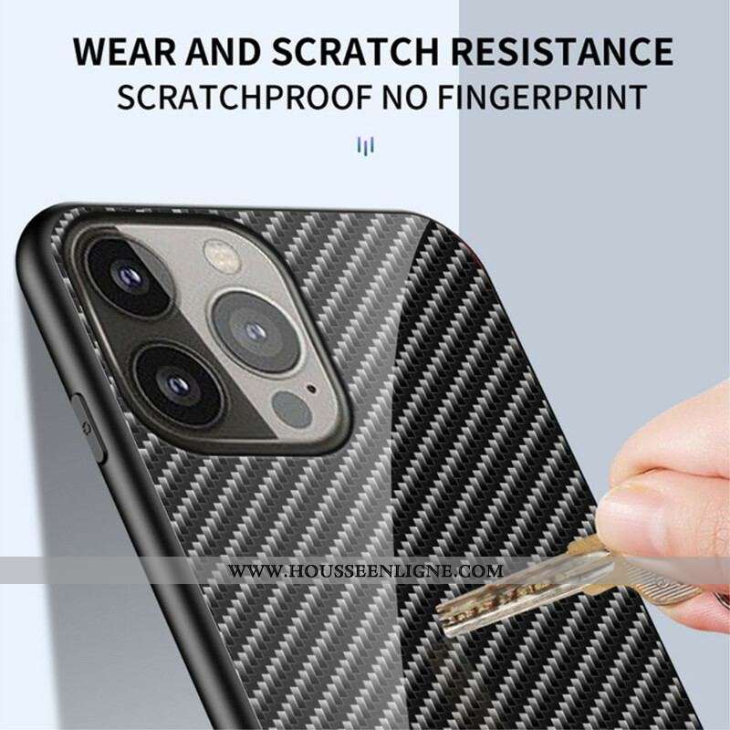 Coque iPhone 13 Pro Verre Trempé Fibre Carbone