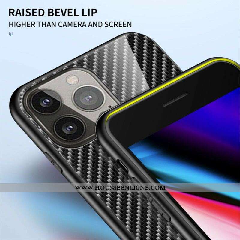 Coque iPhone 13 Pro Verre Trempé Fibre Carbone