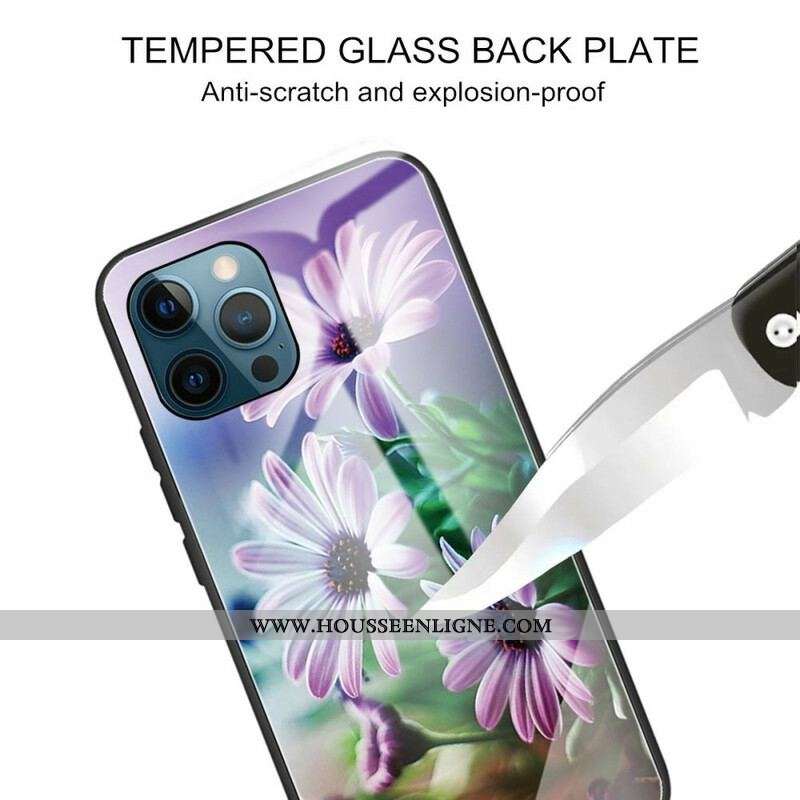 Coque iPhone 13 Pro Verre Trempé Fleurs Réalistes