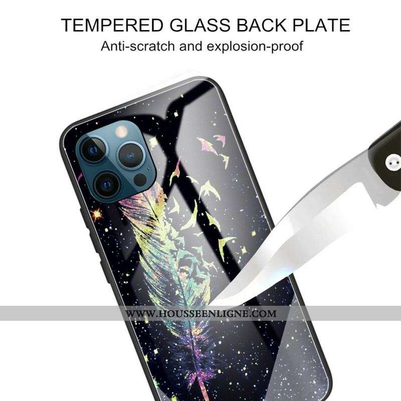 Coque iPhone 13 Pro Verre Trempé Plume