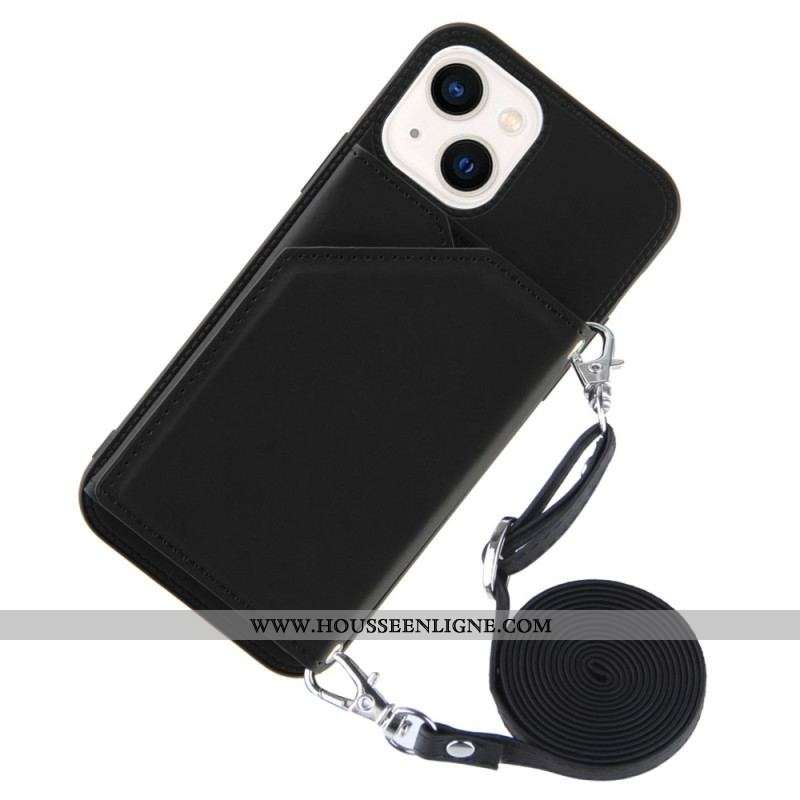 Coque iPhone 14 Bandoulière Porte-cartes