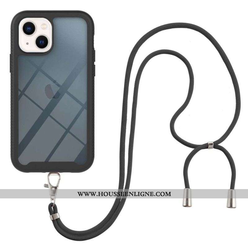 Coque iPhone 14 Hybride avec Cordon et Contour coloré