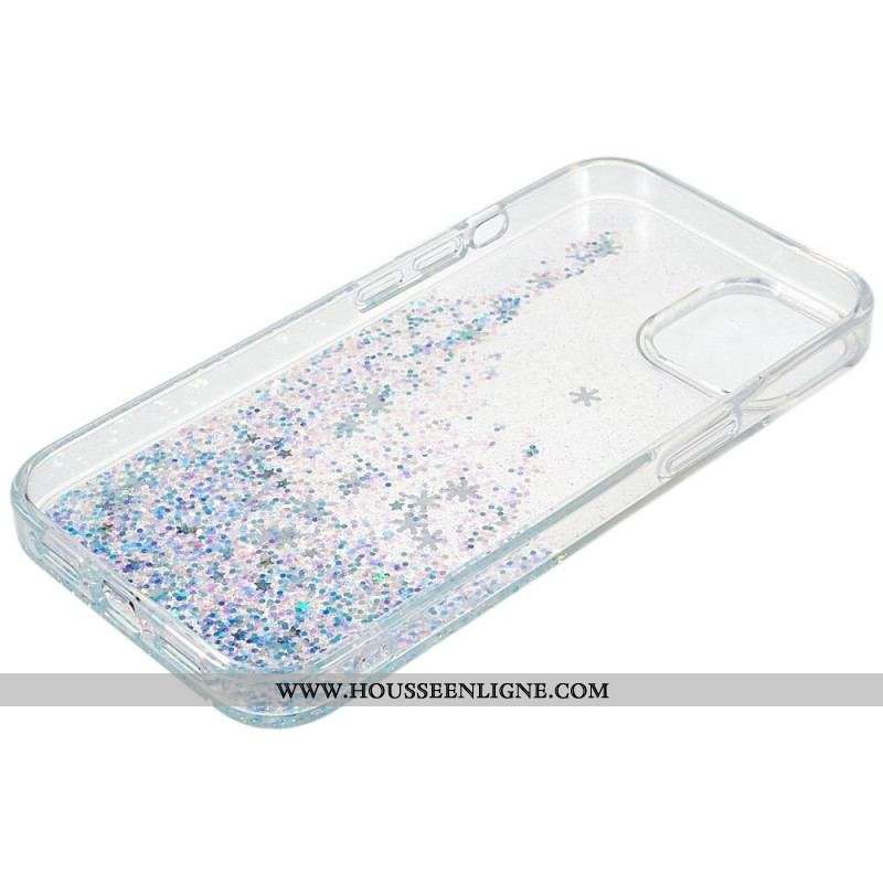 Coque iPhone 14 Paillettes Flocons