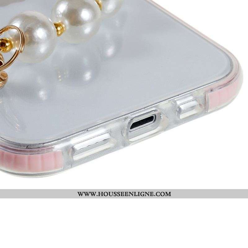 Coque iPhone 14 Plus Silicone Bracelet Perles