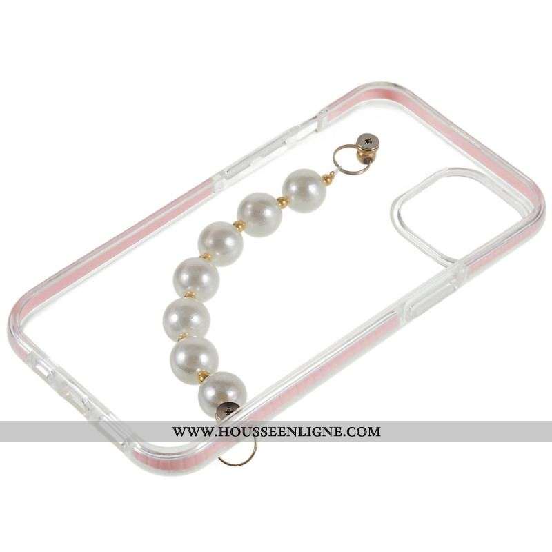 Coque iPhone 14 Plus Silicone Bracelet Perles