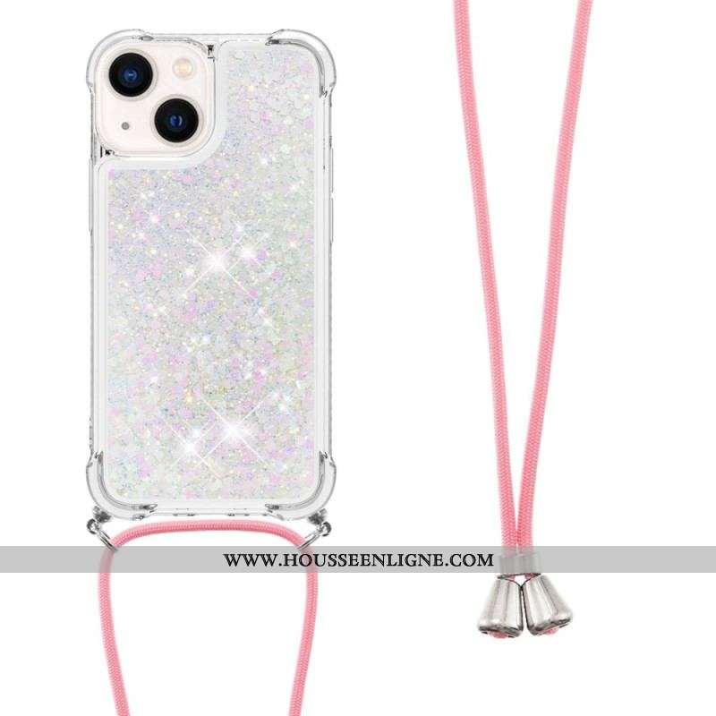 Coque iPhone 14 Plus à Cordon Paillettes