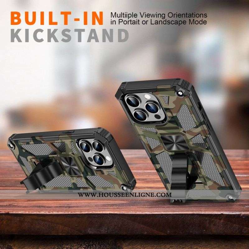 Coque iPhone 14 Pro Camouflage Support Amovible