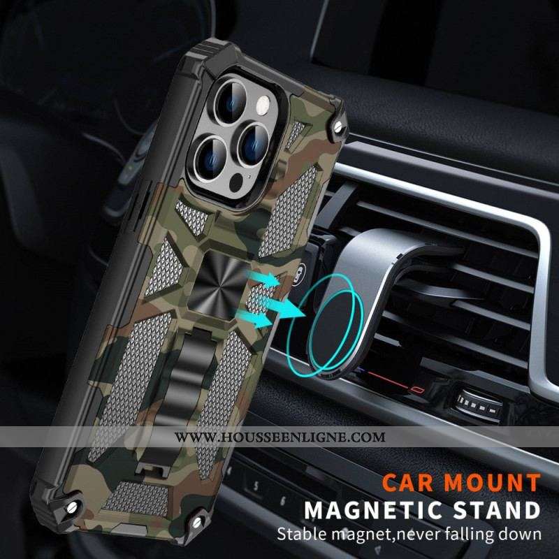 Coque iPhone 14 Pro Camouflage Support Amovible