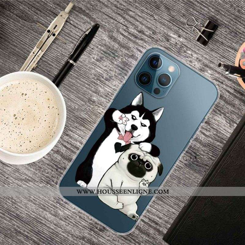 Coque iPhone 14 Pro Drôles de Chiens