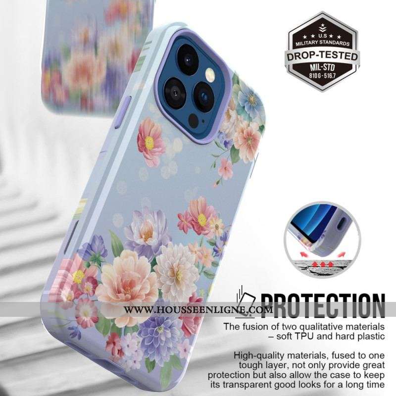 Coque iPhone 14 Pro Fleurs Vintage