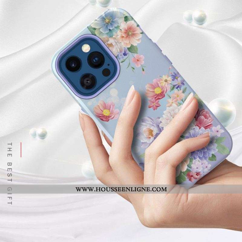 Coque iPhone 14 Pro Fleurs Vintage