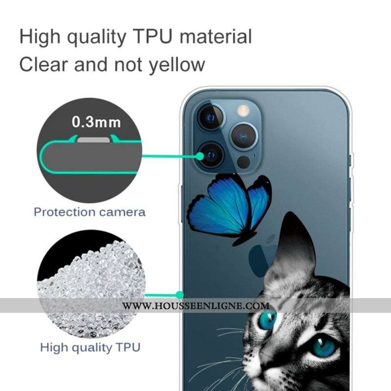 Coque iPhone 14 Pro Max Chat et Papillon