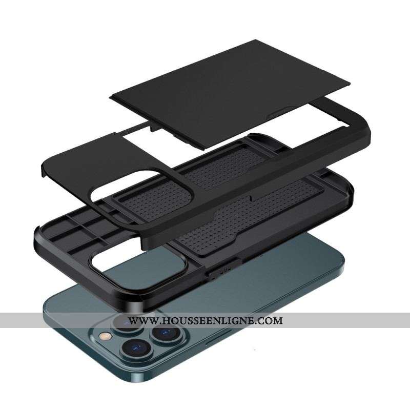 Coque iPhone 14 Pro Max Deux Porte-Cartes à Glissière