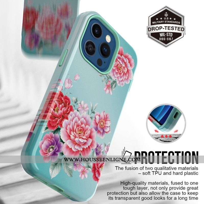 Coque iPhone 14 Pro Max Fleurs Vintage