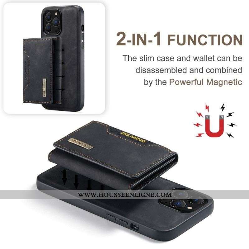 Coque iPhone 14 Pro Max Porte-Cartes Détachable DG.MING