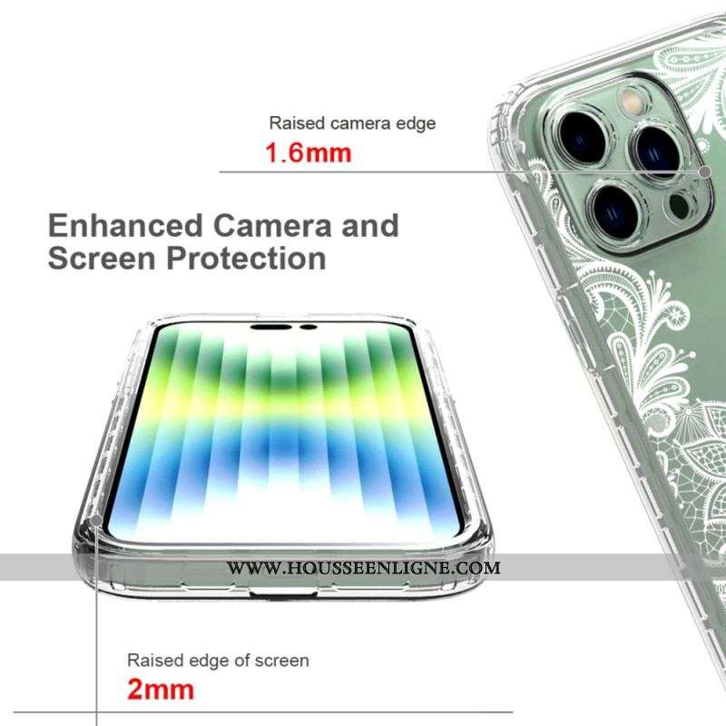 Coque iPhone 14 Pro Max Renforcée Dentelle